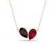 1 - Zemi 1.85 ctw Pear Shape Red Garnet and Lab Grown Ruby (7x5 mm) Toi Et Moi Pendant Necklace 