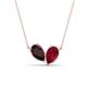1 - Zemi 1.85 ctw Pear Shape Red Garnet and Lab Grown Ruby (7x5 mm) Toi Et Moi Pendant Necklace 