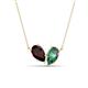1 - Zemi 1.76 ctw Pear Shape Red Garnet and Created Alexandrite (7x5 mm) Toi Et Moi Pendant Necklace 
