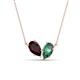 1 - Zemi 1.76 ctw Pear Shape Red Garnet and Created Alexandrite (7x5 mm) Toi Et Moi Pendant Necklace 
