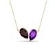 1 - Zemi 1.55 ctw Pear Shape Red Garnet and Amethyst (7x5 mm) Toi Et Moi Pendant Necklace 