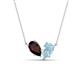 1 - Zemi 1.50 ctw Pear Shape Red Garnet and Aquamarine (7x5 mm) Toi Et Moi Pendant Necklace 
