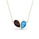 1 - Zemi 1.75 ctw Pear Shape Red Garnet and Blue Topaz (7x5 mm) Toi Et Moi Pendant Necklace 