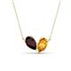 1 - Zemi 1.55 ctw Pear Shape Red Garnet and Citrine (7x5 mm) Toi Et Moi Pendant Necklace 