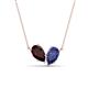 1 - Zemi 1.50 ctw Pear Shape Red Garnet and Iolite (7x5 mm) Toi Et Moi Pendant Necklace 