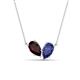 1 - Zemi 1.50 ctw Pear Shape Red Garnet and Iolite (7x5 mm) Toi Et Moi Pendant Necklace 