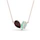 1 - Zemi 1.25 ctw Pear Shape Red Garnet and Opal (7x5 mm) Toi Et Moi Pendant Necklace 