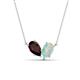 1 - Zemi 1.25 ctw Pear Shape Red Garnet and Opal (7x5 mm) Toi Et Moi Pendant Necklace 
