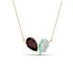 1 - Zemi 1.25 ctw Pear Shape Red Garnet and Opal (7x5 mm) Toi Et Moi Pendant Necklace 