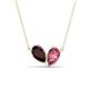 1 - Zemi 1.60 ctw Pear Shape Red Garnet and Pink Tourmaline (7x5 mm) Toi Et Moi Pendant Necklace 