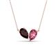1 - Zemi 1.60 ctw Pear Shape Red Garnet and Pink Tourmaline (7x5 mm) Toi Et Moi Pendant Necklace 