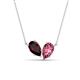 1 - Zemi 1.60 ctw Pear Shape Red Garnet and Pink Tourmaline (7x5 mm) Toi Et Moi Pendant Necklace 