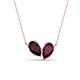 1 - Zemi 1.80 ctw Pear Shape Red Garnet and Rhodolite Garnet (7x5 mm) Toi Et Moi Pendant Necklace 