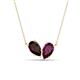 1 - Zemi 1.80 ctw Pear Shape Red Garnet and Rhodolite Garnet (7x5 mm) Toi Et Moi Pendant Necklace 