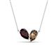 1 - Zemi 1.55 ctw Pear Shape Red Garnet and Smoky Quartz (7x5 mm) Toi Et Moi Pendant Necklace 