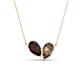 1 - Zemi 1.55 ctw Pear Shape Red Garnet and Smoky Quartz (7x5 mm) Toi Et Moi Pendant Necklace 
