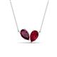 1 - Zemi 1.85 ctw Pear Shape Rhodolite Garnet and Lab Grown Ruby (7x5 mm) Toi Et Moi Pendant Necklace 