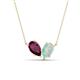 1 - Zemi 1.25 ctw Pear Shape Rhodolite Garnet and Opal (7x5 mm) Toi Et Moi Pendant Necklace 