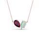 1 - Zemi 1.25 ctw Pear Shape Rhodolite Garnet and Opal (7x5 mm) Toi Et Moi Pendant Necklace 