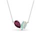 1 - Zemi 1.25 ctw Pear Shape Rhodolite Garnet and Opal (7x5 mm) Toi Et Moi Pendant Necklace 