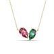 1 - Zemi 1.56 ctw Pear Shape Pink Tourmaline and Created Alexandrite (7x5 mm) Toi Et Moi Pendant Necklace 