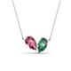 1 - Zemi 1.56 ctw Pear Shape Pink Tourmaline and Created Alexandrite (7x5 mm) Toi Et Moi Pendant Necklace 