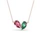 1 - Zemi 1.56 ctw Pear Shape Pink Tourmaline and Created Alexandrite (7x5 mm) Toi Et Moi Pendant Necklace 
