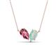 1 - Zemi 1.05 ctw Pear Shape Pink Tourmaline and Opal (7x5 mm) Toi Et Moi Pendant Necklace 