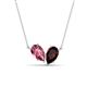 1 - Zemi 1.60 ctw Pear Shape Pink Tourmaline and Red Garnet (7x5 mm) Toi Et Moi Pendant Necklace 
