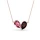 1 - Zemi 1.60 ctw Pear Shape Pink Tourmaline and Red Garnet (7x5 mm) Toi Et Moi Pendant Necklace 