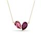1 - Zemi 1.60 ctw Pear Shape Pink Tourmaline and Rhodolite Garnet (7x5 mm) Toi Et Moi Pendant Necklace 