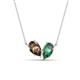 1 - Zemi 1.51 ctw Pear Shape Smoky Quartz and Created Alexandrite (7x5 mm) Toi Et Moi Pendant Necklace 
