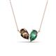 1 - Zemi 1.51 ctw Pear Shape Smoky Quartz and Created Alexandrite (7x5 mm) Toi Et Moi Pendant Necklace 