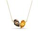 1 - Zemi 1.30 ctw Pear Shape Smoky Quartz and Citrine (7x5 mm) Toi Et Moi Pendant Necklace 