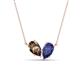 1 - Zemi 1.25 ctw Pear Shape Smoky Quartz and Iolite (7x5 mm) Toi Et Moi Pendant Necklace 