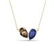 1 - Zemi 1.25 ctw Pear Shape Smoky Quartz and Iolite (7x5 mm) Toi Et Moi Pendant Necklace 