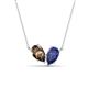 1 - Zemi 1.25 ctw Pear Shape Smoky Quartz and Iolite (7x5 mm) Toi Et Moi Pendant Necklace 