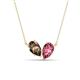 1 - Zemi 1.35 ctw Pear Shape Smoky Quartz and Pink Tourmaline (7x5 mm) Toi Et Moi Pendant Necklace 