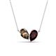 1 - Zemi 1.55 ctw Pear Shape Smoky Quartz and Red Garnet (7x5 mm) Toi Et Moi Pendant Necklace 
