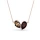 1 - Zemi 1.55 ctw Pear Shape Smoky Quartz and Red Garnet (7x5 mm) Toi Et Moi Pendant Necklace 