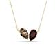 1 - Zemi 1.55 ctw Pear Shape Smoky Quartz and Red Garnet (7x5 mm) Toi Et Moi Pendant Necklace 