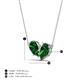 4 - Zemi 1.60 ctw Pear Shape Lab Grown Emerald (7x5 mm) Toi Et Moi Pendant Necklace 