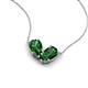 5 - Zemi 1.60 ctw Pear Shape Lab Grown Emerald (7x5 mm) Toi Et Moi Pendant Necklace 