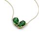 5 - Zemi 1.60 ctw Pear Shape Lab Grown Emerald (7x5 mm) Toi Et Moi Pendant Necklace 