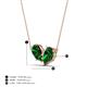 4 - Zemi 1.60 ctw Pear Shape Lab Grown Emerald (7x5 mm) Toi Et Moi Pendant Necklace 