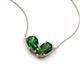 5 - Zemi 1.60 ctw Pear Shape Lab Grown Emerald (7x5 mm) Toi Et Moi Pendant Necklace 