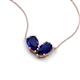 5 - Zemi 1.80 ctw Pear Shape Lab Grown Blue Sapphire (7x5 mm) Toi Et Moi Pendant Necklace 