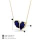 4 - Zemi 1.80 ctw Pear Shape Lab Grown Blue Sapphire (7x5 mm) Toi Et Moi Pendant Necklace 