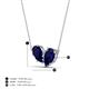 4 - Zemi 1.80 ctw Pear Shape Lab Grown Blue Sapphire (7x5 mm) Toi Et Moi Pendant Necklace 