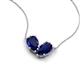 5 - Zemi 1.80 ctw Pear Shape Lab Grown Blue Sapphire (7x5 mm) Toi Et Moi Pendant Necklace 